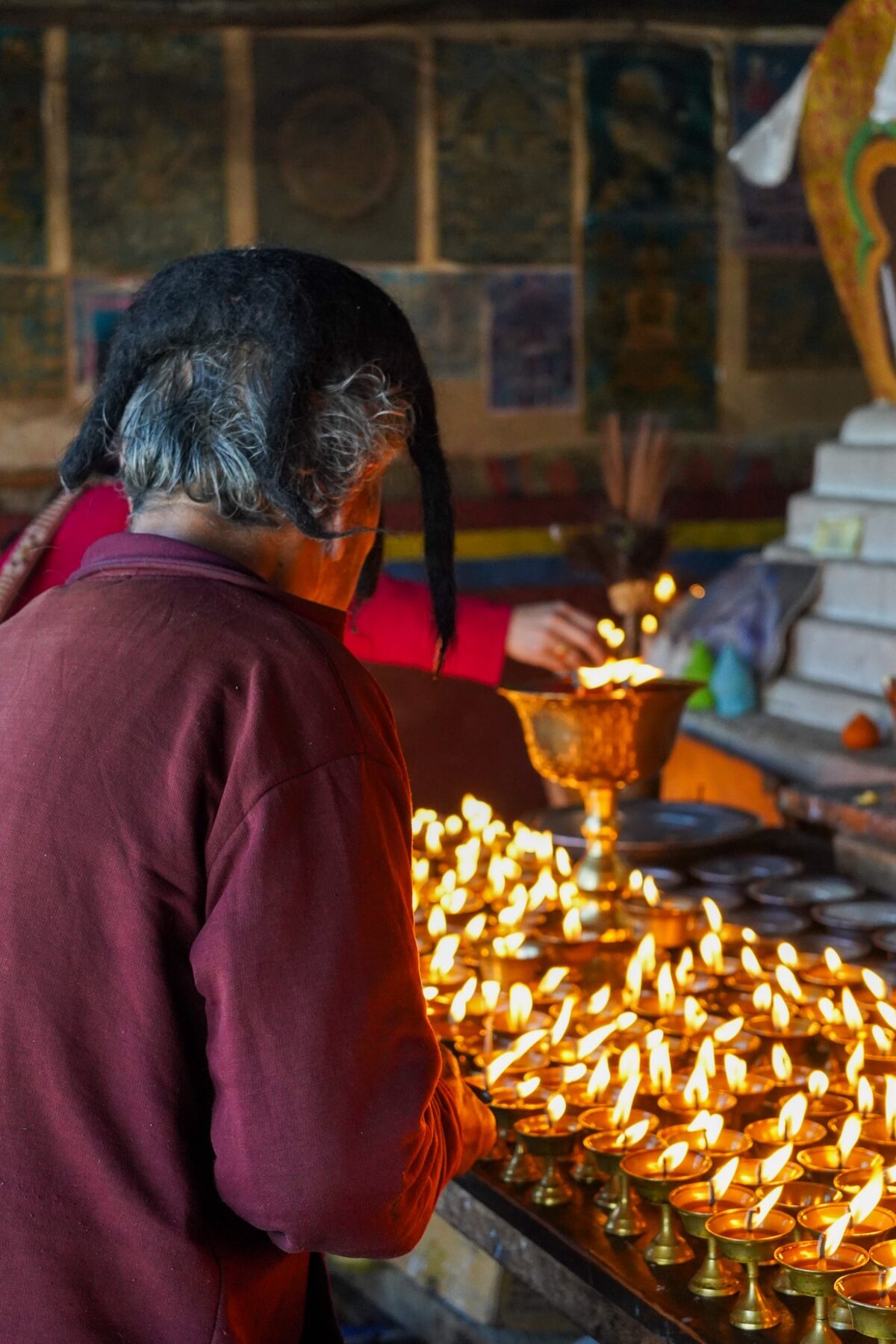 Butter lamp offering